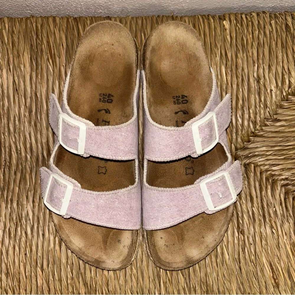 Birkenstock papillo Women's Double Buckle Slides in Light Purple - Picture 2 of 6